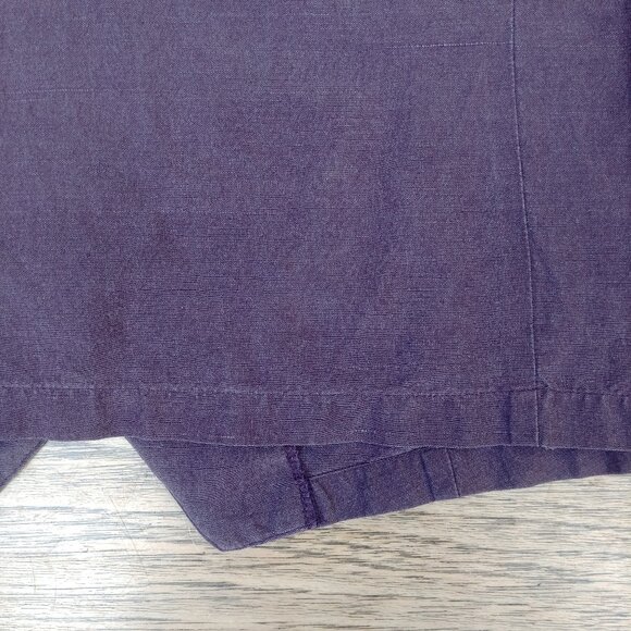 Vintage 75% silk 25% linen collar shell button down purple top blouse Medium - Picture 3 of 12